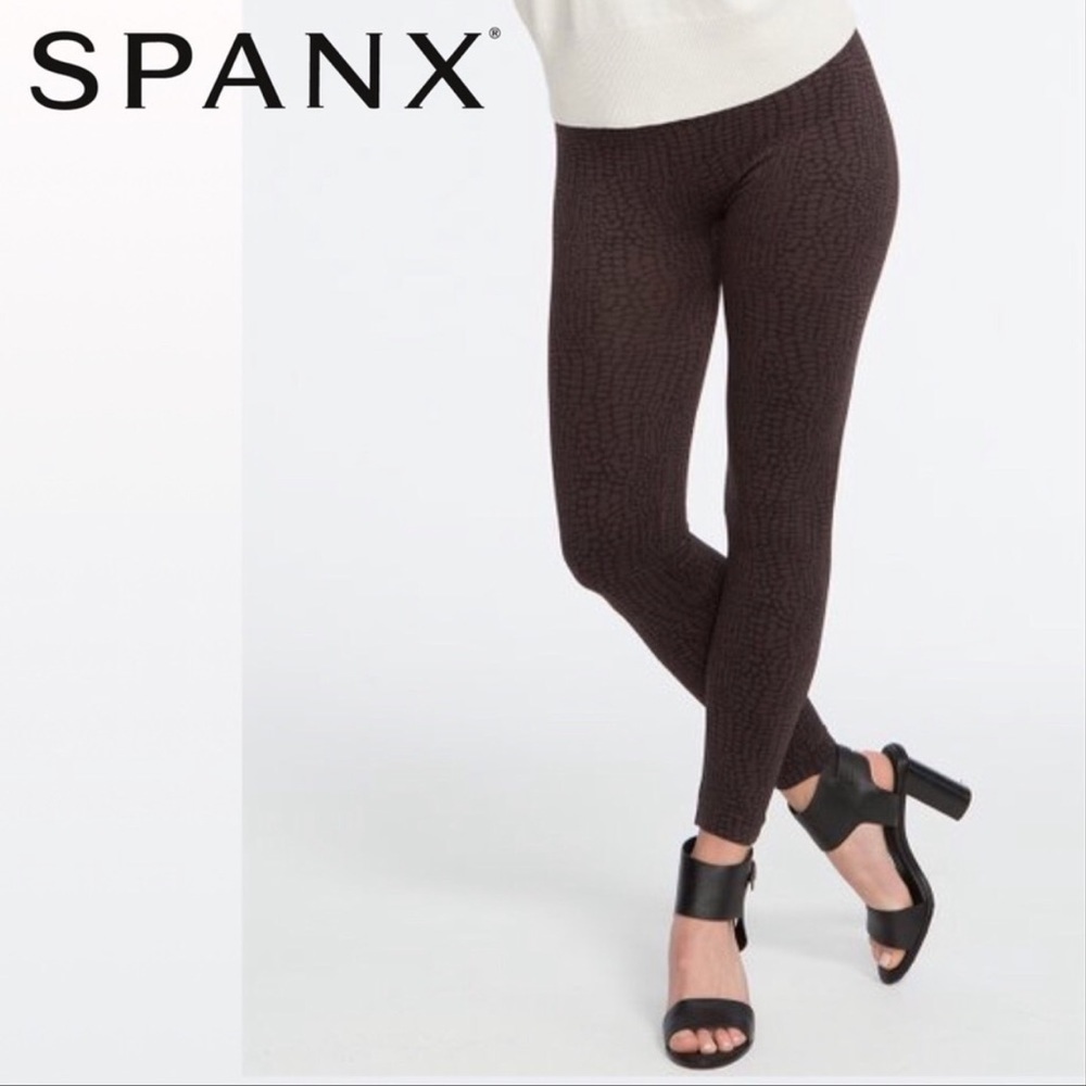 Spanx Look at me now medium brown croc leggings